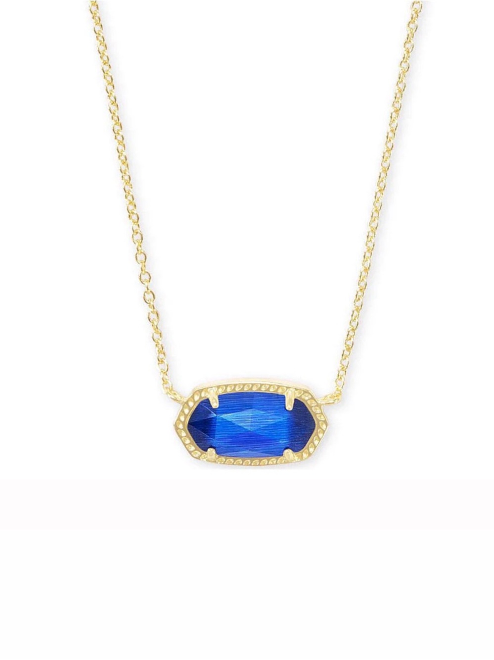 Kendra Scott Gold Necklace with Royal Blue Pendant